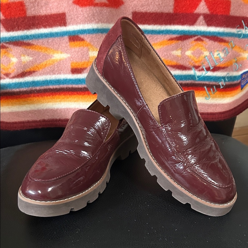 Vionic Burgundy Patent Loafers